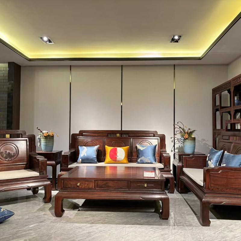 Bagong Chinese Solid Wood Ancient Style Sofa para sa Living Room Furniture
