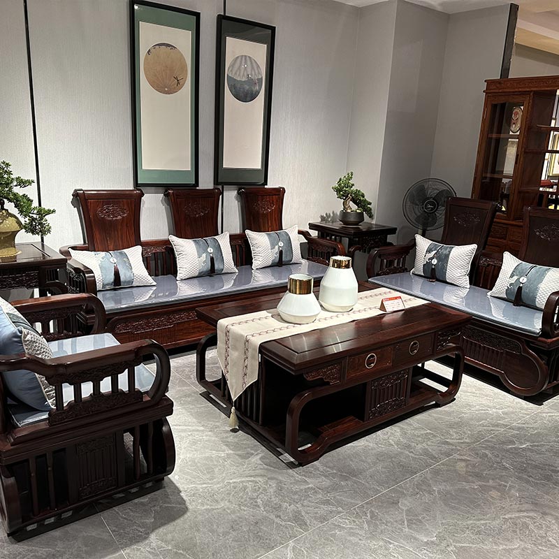 Solid Wood Sofa Bagong Chinese Style